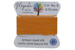 Harvest Gold Griffin Silk Cord – Hand-Dyed Thread for Knotting, Jewelry Making, Pendant Stringing