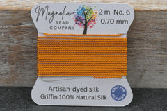 Harvest Gold Griffin Silk Cord – Hand-Dyed Thread for Knotting, Jewelry Making, Pendant Stringing