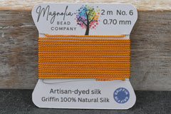 Harvest Gold Griffin Silk Cord – Hand-Dyed Thread for Knotting, Jewelry Making, Pendant Stringing