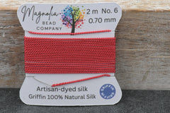 Autumn Red Griffin Silk Cord – Hand‑Dyed Thread for Knotting, Jewelry Making, Pendant Stringing