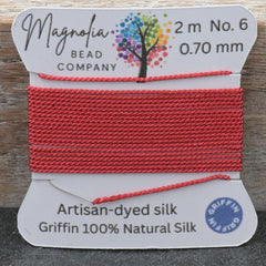 Autumn Red Griffin Silk Cord – Hand‑Dyed Thread for Knotting, Jewelry Making, Pendant Stringing