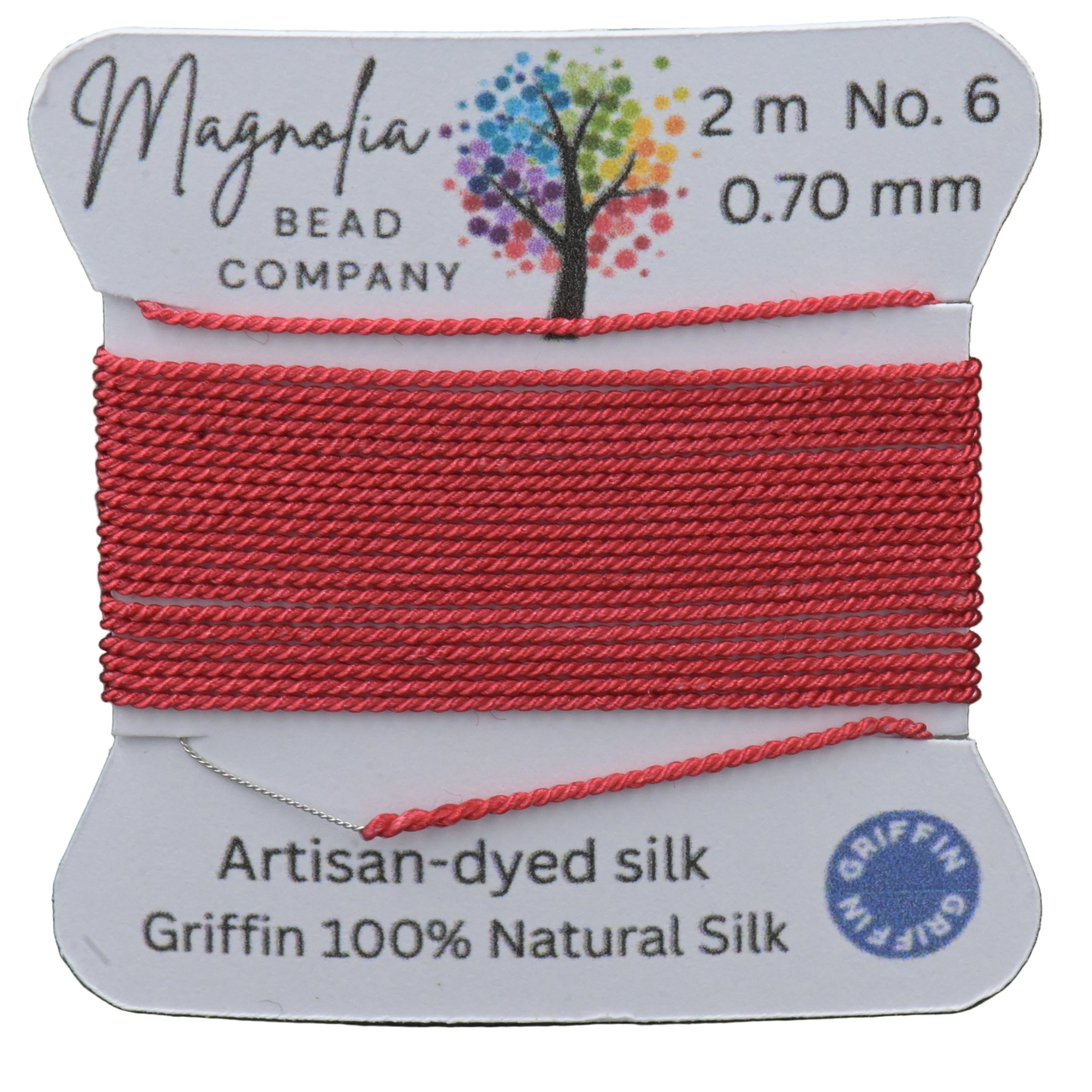 Autumn Red Griffin Silk Cord – Hand‑Dyed Thread for Knotting, Jewelry Making, Pendant Stringing
