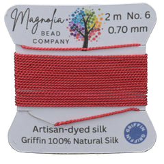 Autumn Red Griffin Silk Cord – Hand‑Dyed Thread for Knotting, Jewelry Making, Pendant Stringing