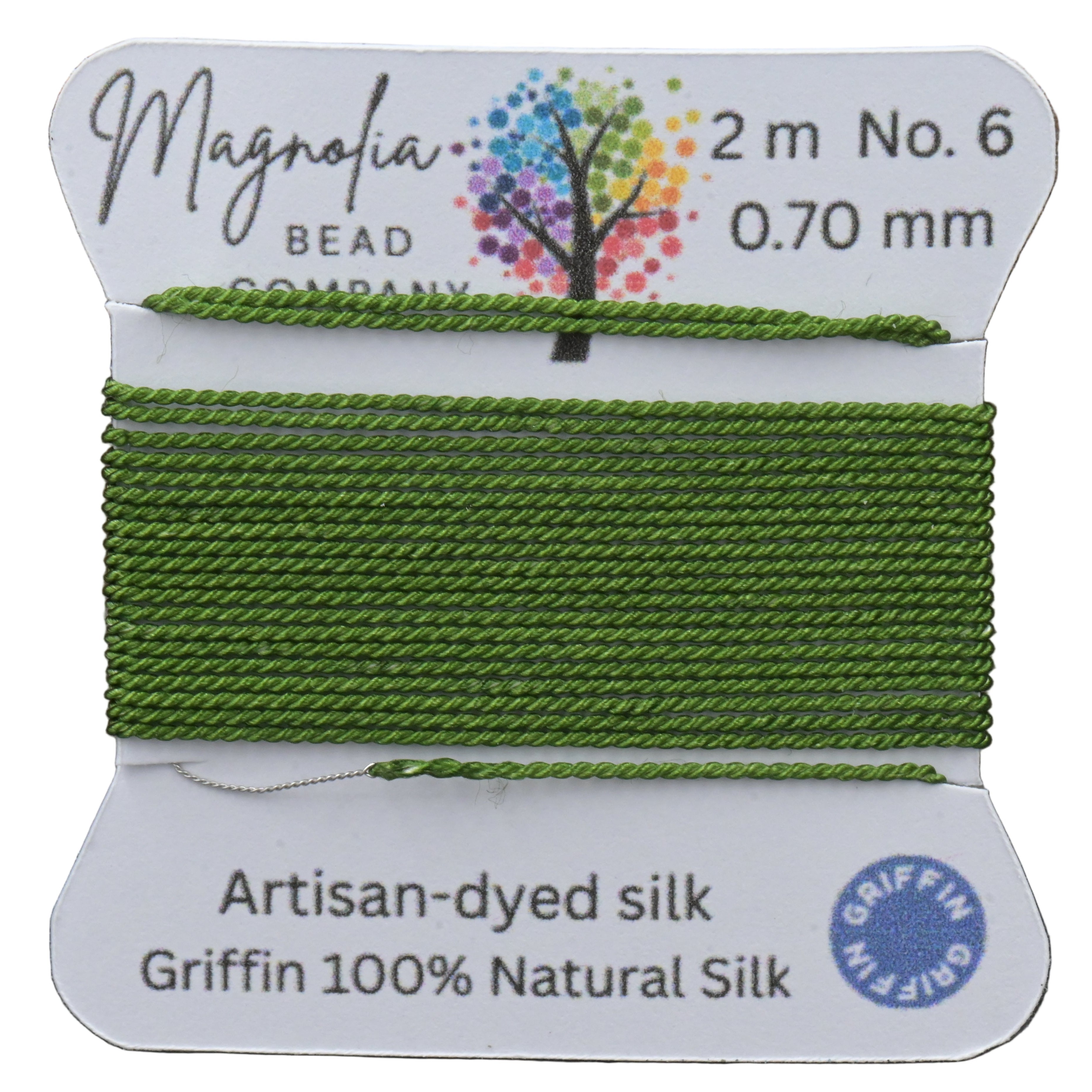 Evergreen Moss Griffin Silk Cord – Hand‑Dyed Thread for Knotting, Jewelry Making, Pendant Stringing