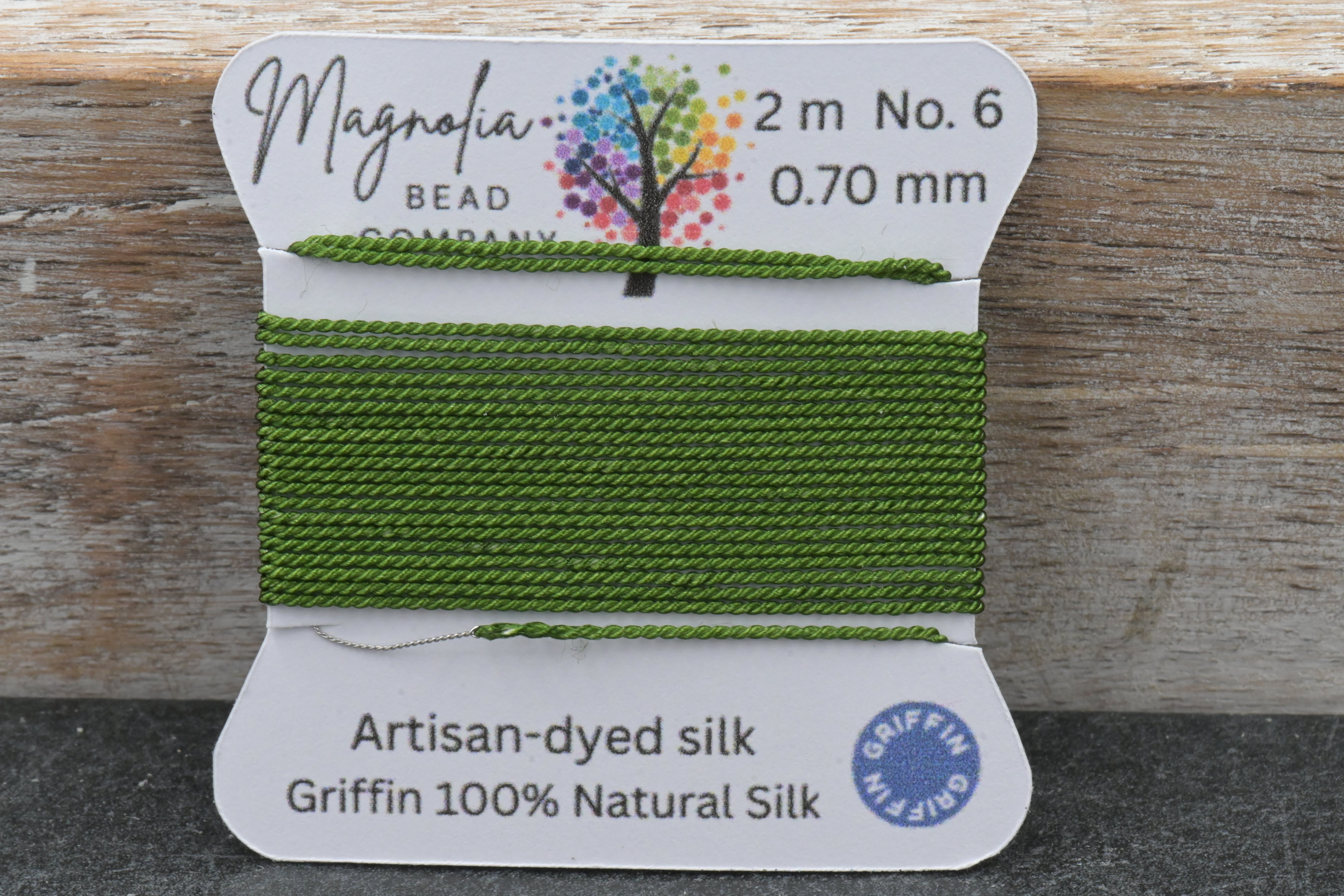 Evergreen Moss Griffin Silk Cord – Hand‑Dyed Thread for Knotting, Jewelry Making, Pendant Stringing