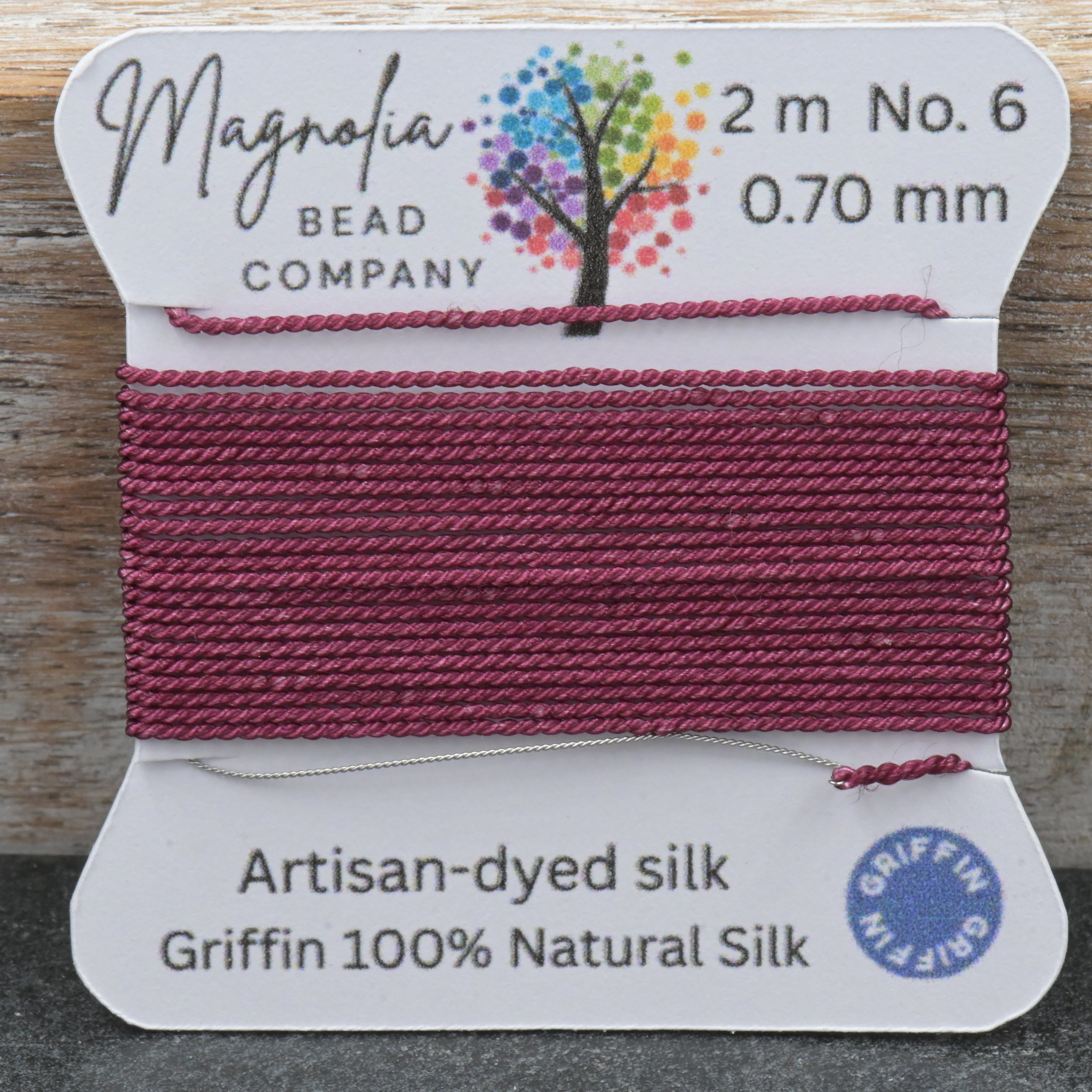 Mulberry Wine Griffin Silk Cord – Hand‑Dyed Thread for Knotting, Jewelry Making, Pendant Stringing
