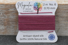 Mulberry Wine Griffin Silk Cord – Hand‑Dyed Thread for Knotting, Jewelry Making, Pendant Stringing