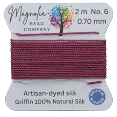 Mulberry Wine Griffin Silk Cord – Hand‑Dyed Thread for Knotting, Jewelry Making, Pendant Stringing
