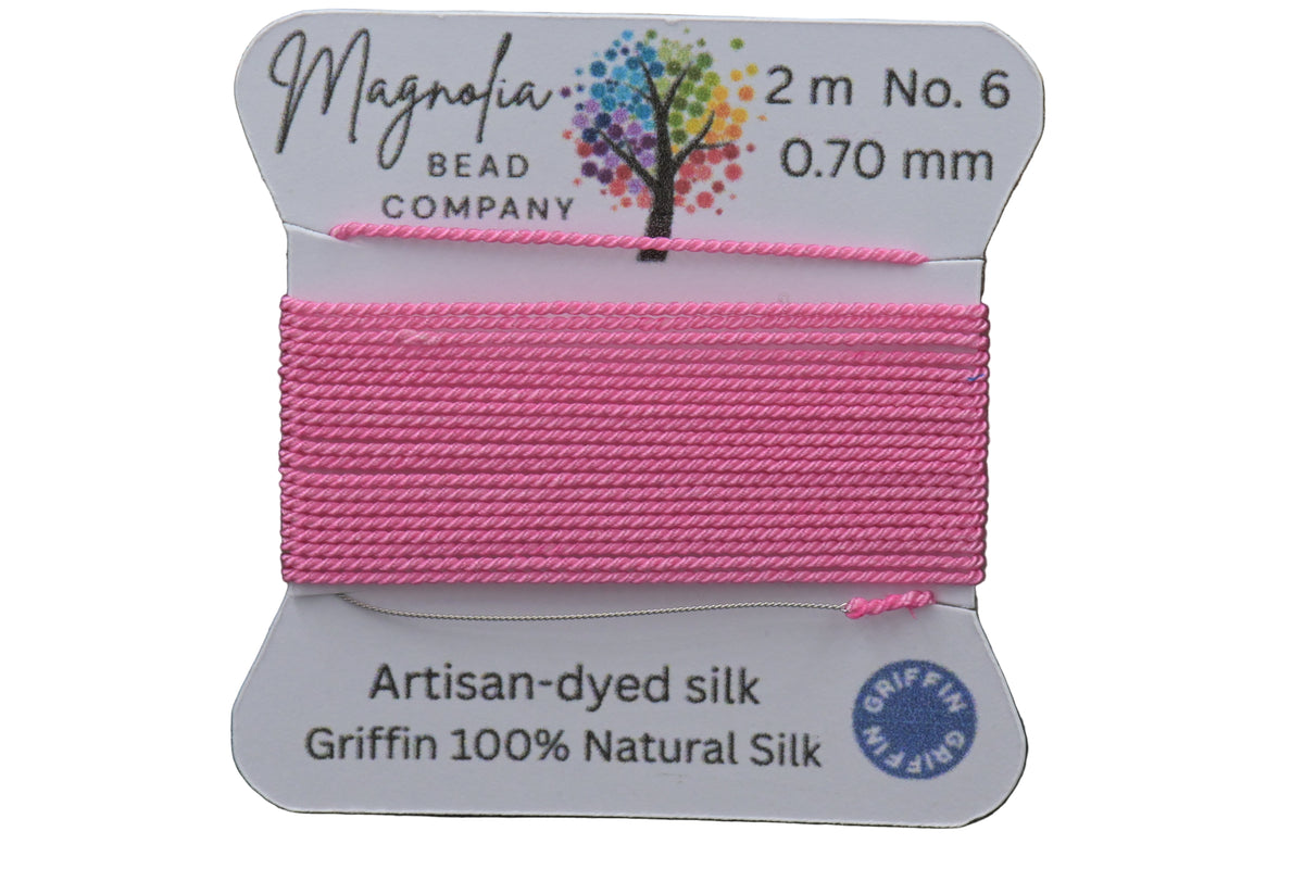 Cherry Blossom Griffin Silk Cord – Hand‑Dyed Thread for Knotting, Jewelry Making, Pendant Stringing