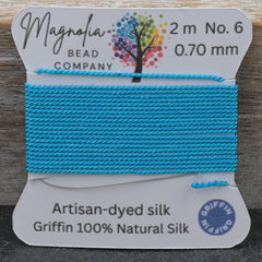 Desert Sky Turquoise – Hand-Dyed Griffin Silk Cord for Knotting, Jewelry Making, Pendant Stringing