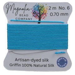 Desert Sky Turquoise – Hand-Dyed Griffin Silk Cord for Knotting, Jewelry Making, Pendant Stringing