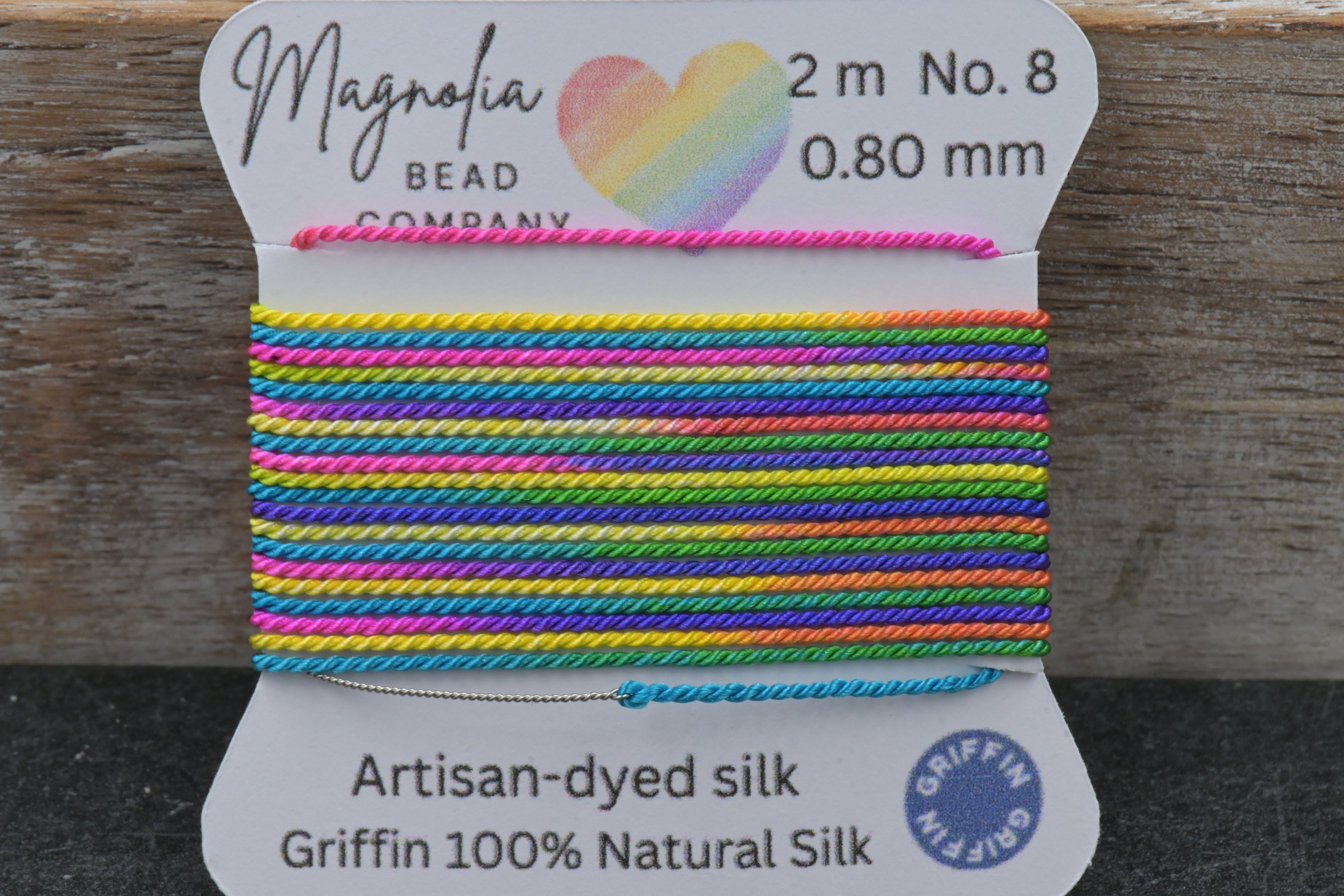 Griffin Silk Cord Rainbow – Hand-Dyed Gradient Thread for Knotting, Jewelry Making, Pendant Stringing