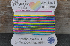 Griffin Silk Cord Rainbow – Hand-Dyed Gradient Thread for Knotting, Jewelry Making, Pendant Stringing