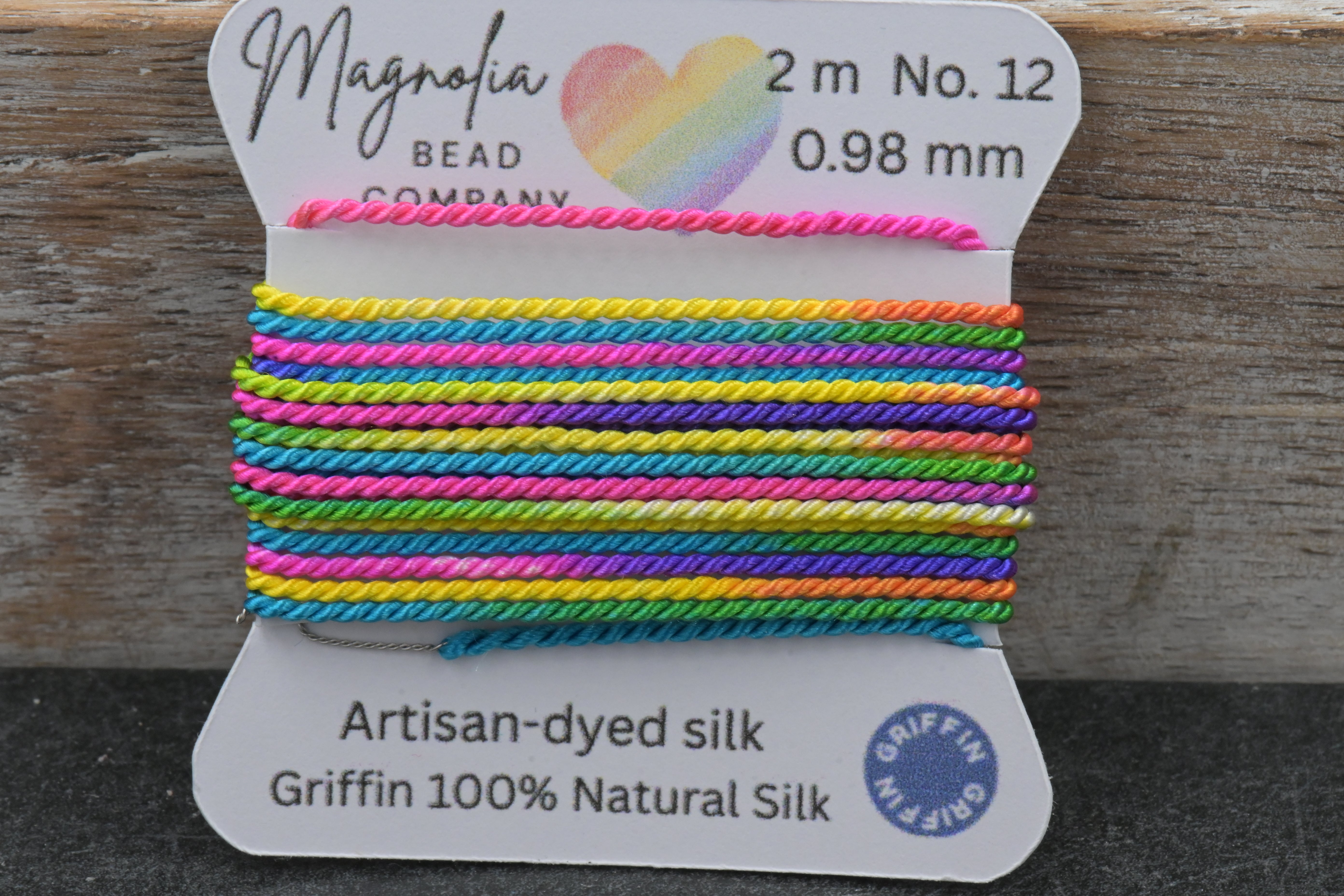 Griffin Silk Cord Rainbow – Hand-Dyed Gradient Thread for Knotting, Jewelry Making, Pendant Stringing