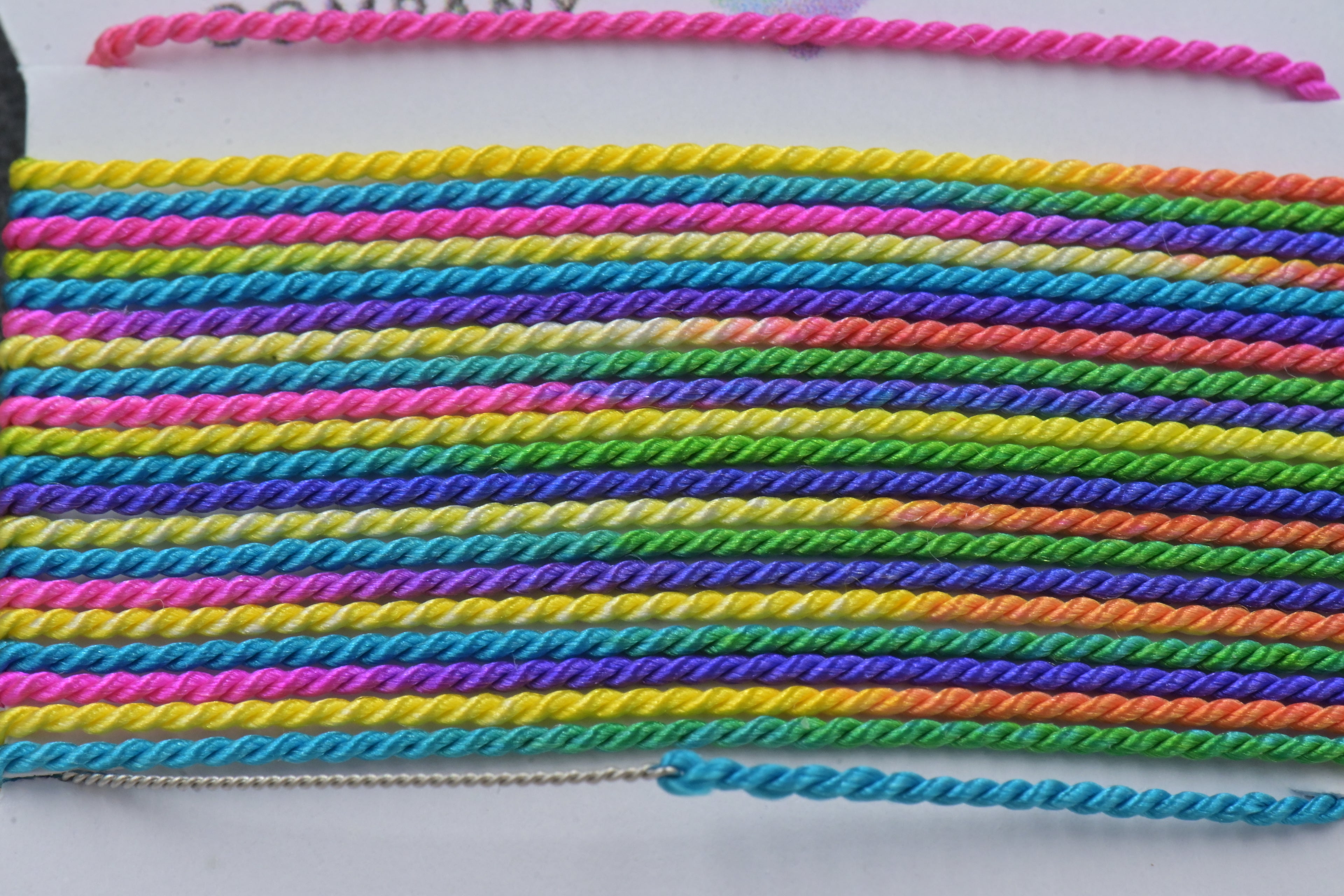 Griffin Silk Cord Rainbow – Hand-Dyed Gradient Thread for Knotting, Jewelry Making, Pendant Stringing