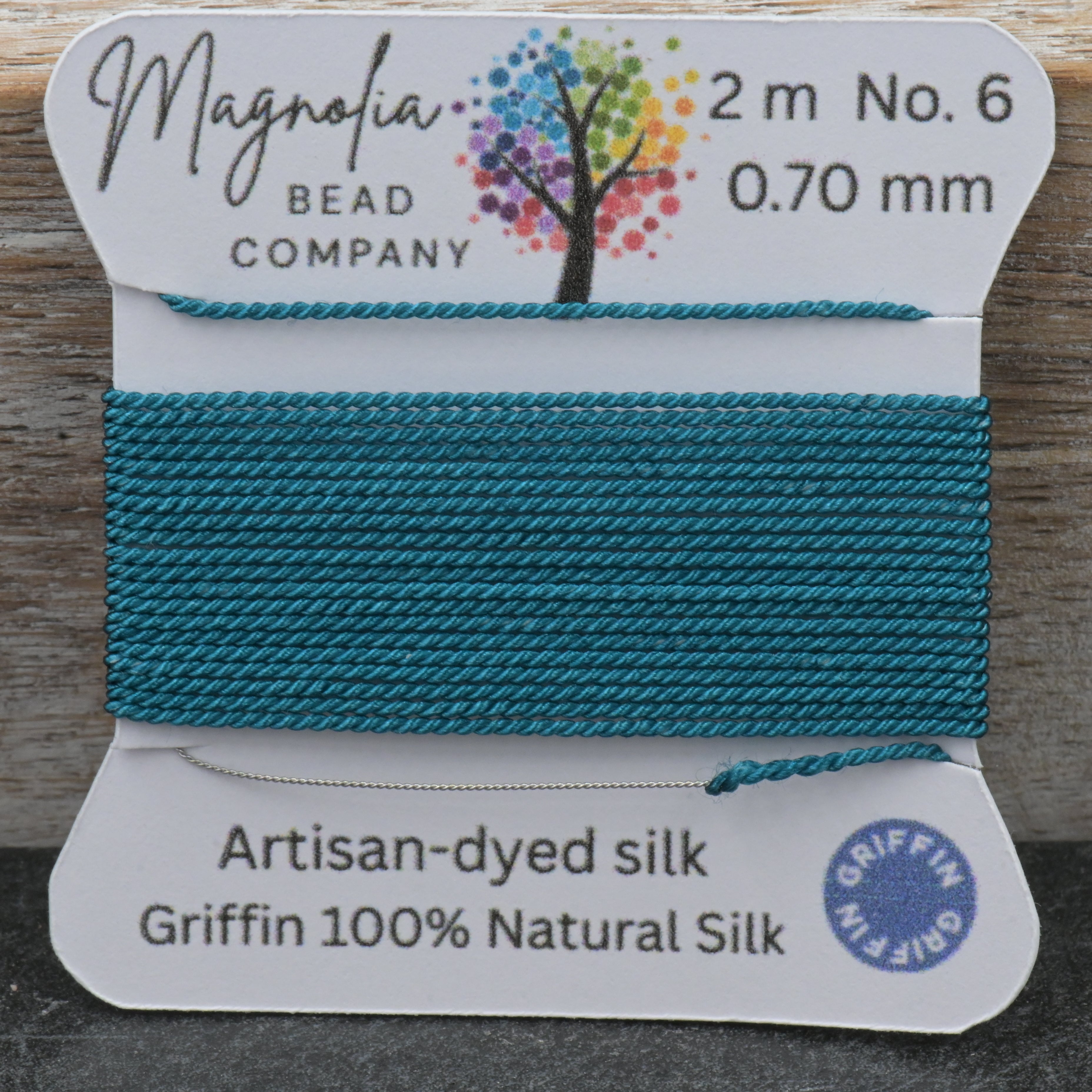 Griffin Silk Cord Midnight Juniper Green – Hand-Dyed Thread for Knotting, Jewelry Making, Pendant Stringing
