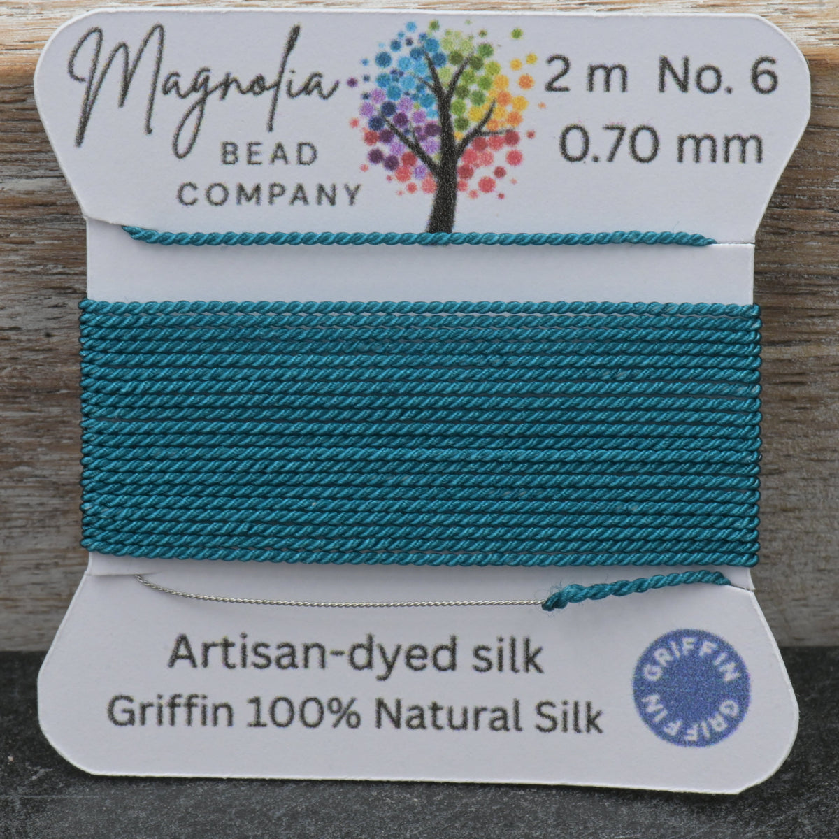 Griffin Silk Cord Midnight Juniper Green – Hand-Dyed Thread for Knotting, Jewelry Making, Pendant Stringing
