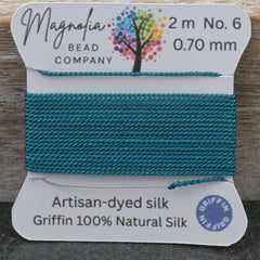 Griffin Silk Cord Midnight Juniper Green – Hand-Dyed Thread for Knotting, Jewelry Making, Pendant Stringing
