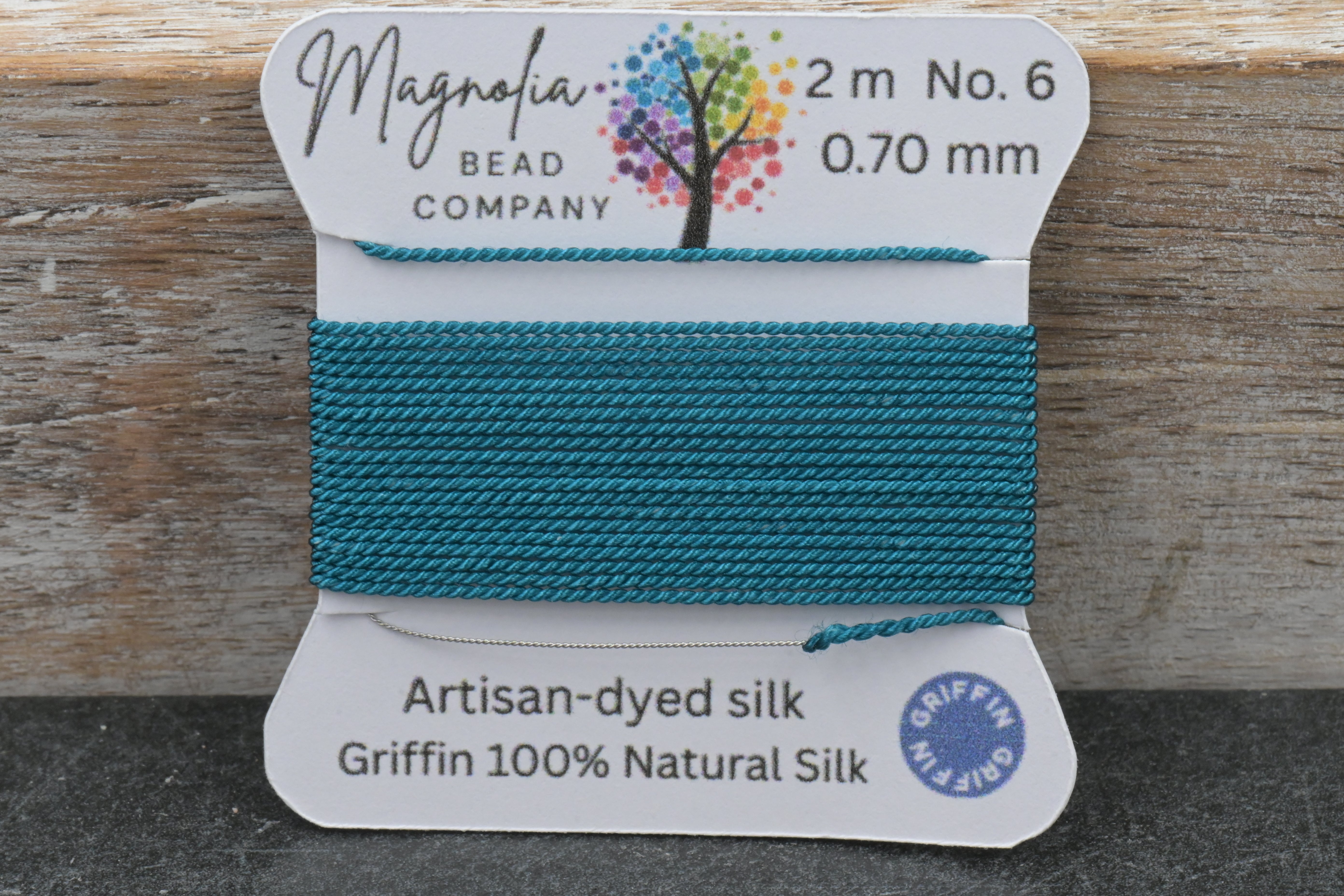 Griffin Silk Cord Midnight Juniper Green – Hand-Dyed Thread for Knotting, Jewelry Making, Pendant Stringing