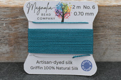 Griffin Silk Cord Midnight Juniper Green – Hand-Dyed Thread for Knotting, Jewelry Making, Pendant Stringing