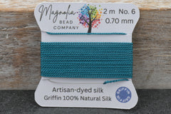 Griffin Silk Cord Midnight Juniper Green – Hand-Dyed Thread for Knotting, Jewelry Making, Pendant Stringing