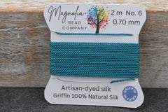 Griffin Silk Cord Midnight Juniper Green – Hand-Dyed Thread for Knotting, Jewelry Making, Pendant Stringing