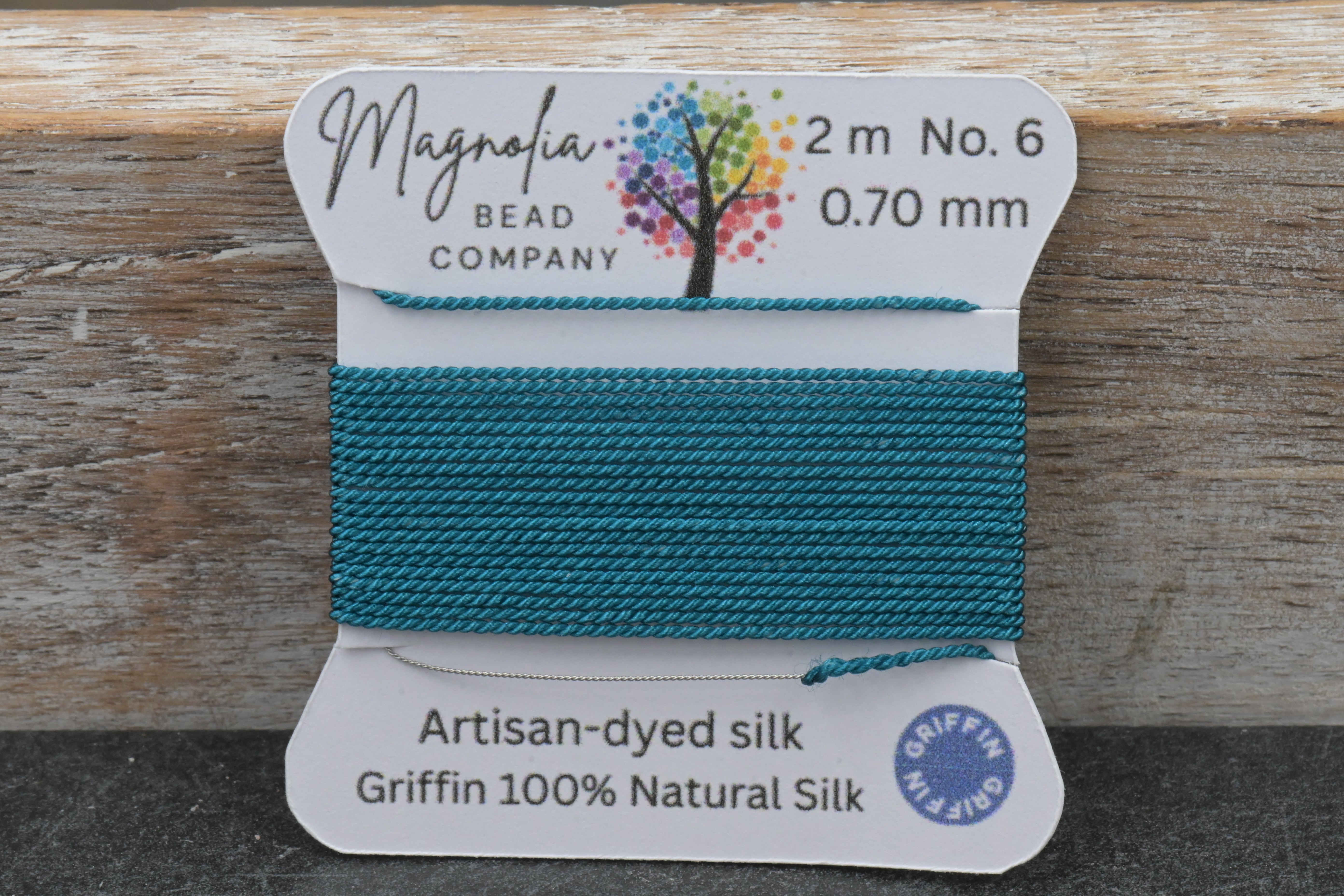 Griffin Silk Cord Midnight Juniper Green – Hand-Dyed Thread for Knotting, Jewelry Making, Pendant Stringing