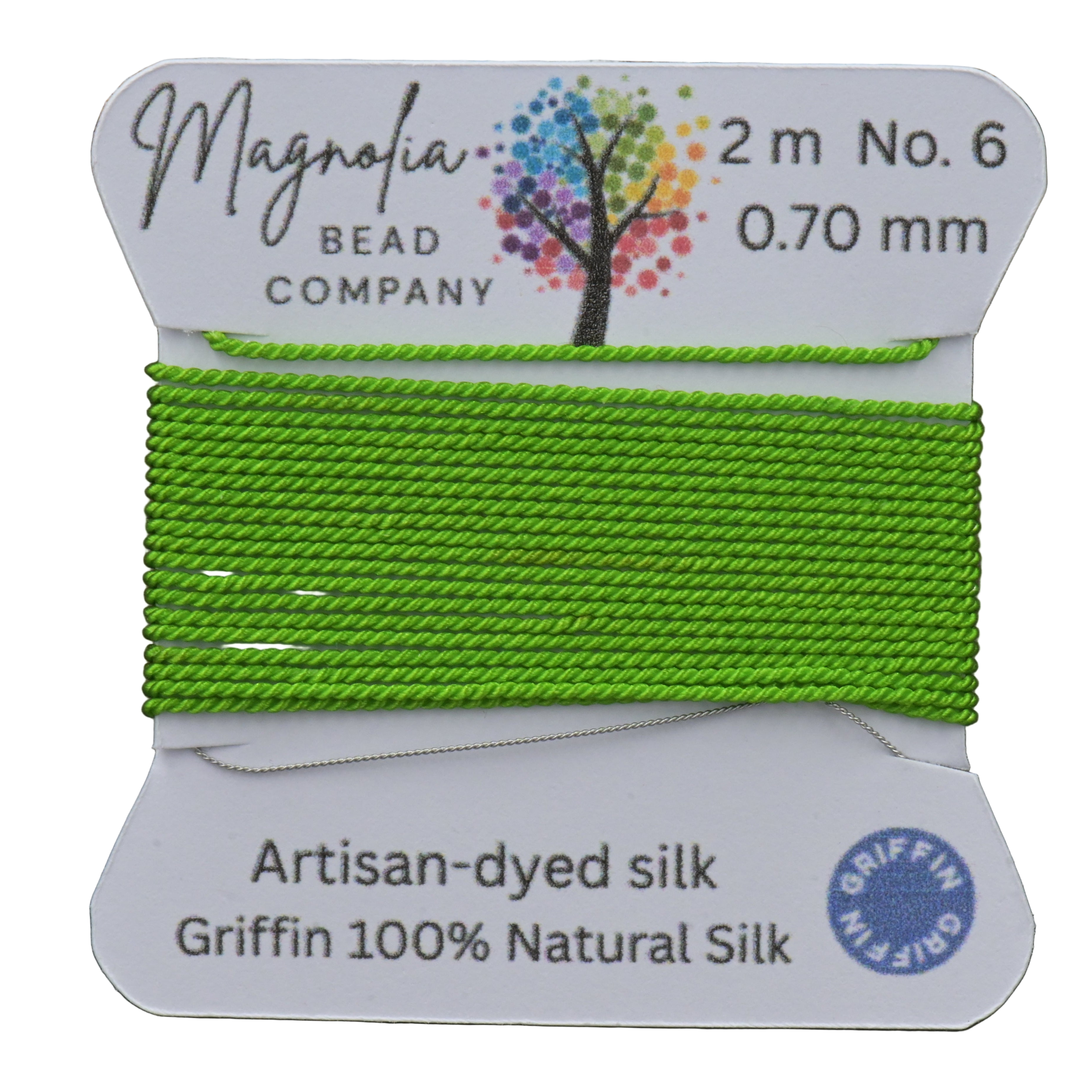 Botanical Green Griffin Silk Cord – Hand‑Dyed Thread for Knotting, Jewelry Making, Pendant Stringing