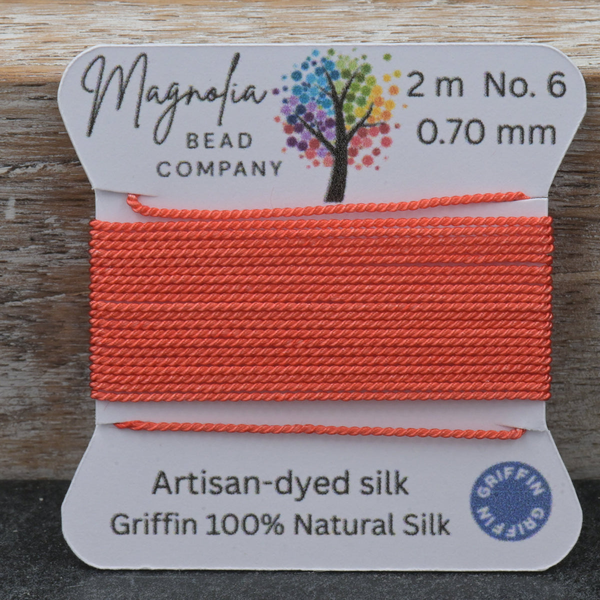 Terracotta Griffin Silk Cord – Hand‑Dyed Thread for Knotting, Jewelry Making, Pendant Stringing