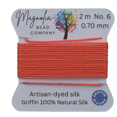 Terracotta Griffin Silk Cord – Hand‑Dyed Thread for Knotting, Jewelry Making, Pendant Stringing