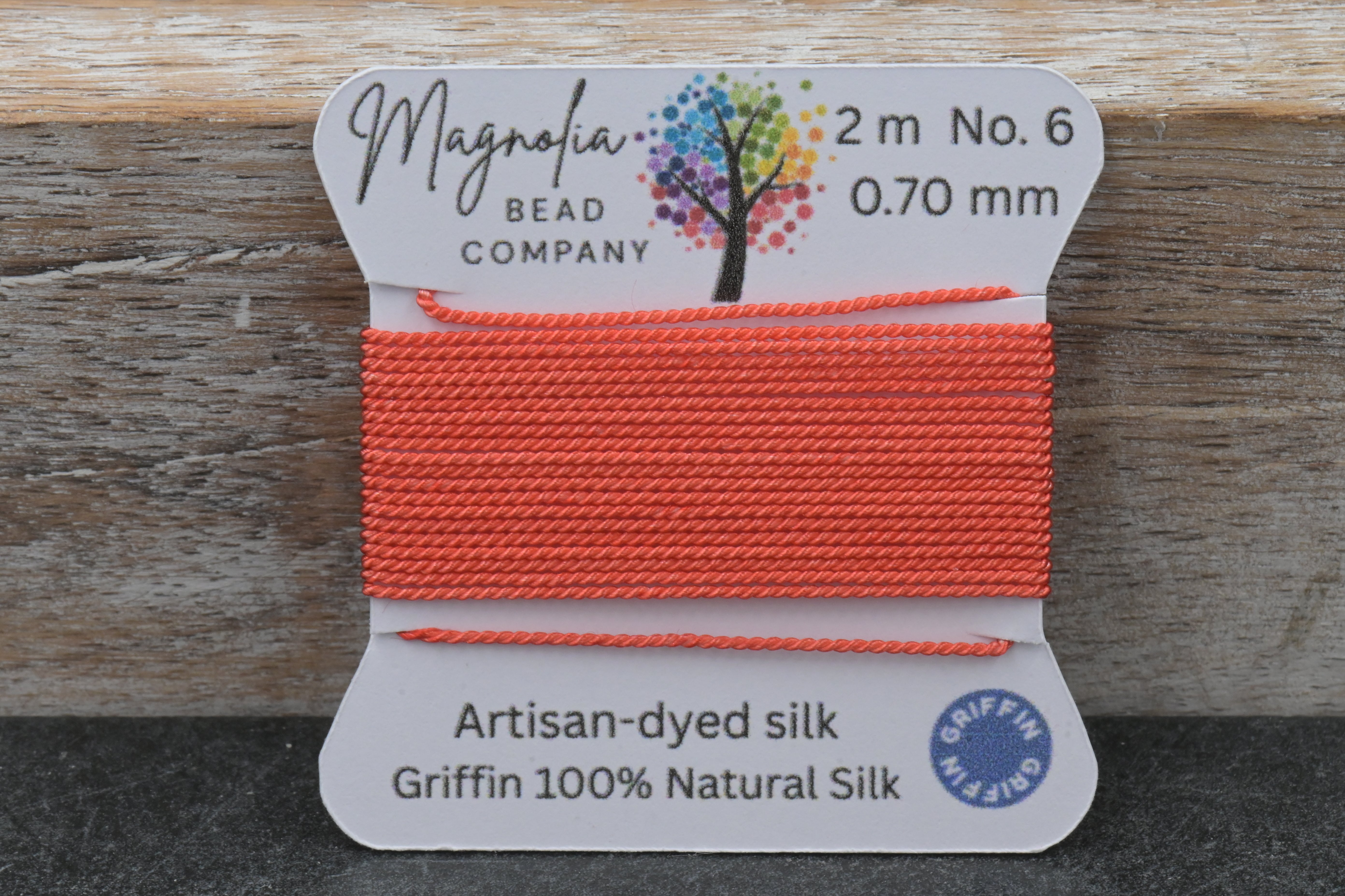 Terracotta Griffin Silk Cord – Hand‑Dyed Thread for Knotting, Jewelry Making, Pendant Stringing