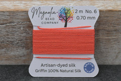 Terracotta Griffin Silk Cord – Hand‑Dyed Thread for Knotting, Jewelry Making, Pendant Stringing