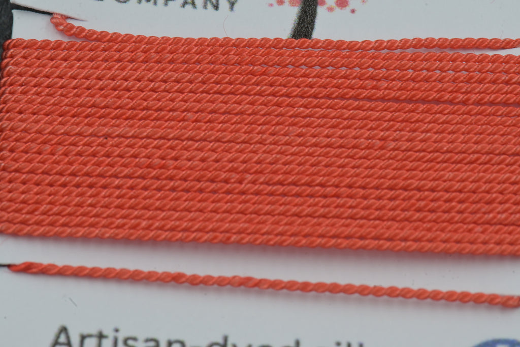 Terracotta Griffin Silk Cord – Hand‑Dyed Thread for Knotting, Jewelry Making, Pendant Stringing