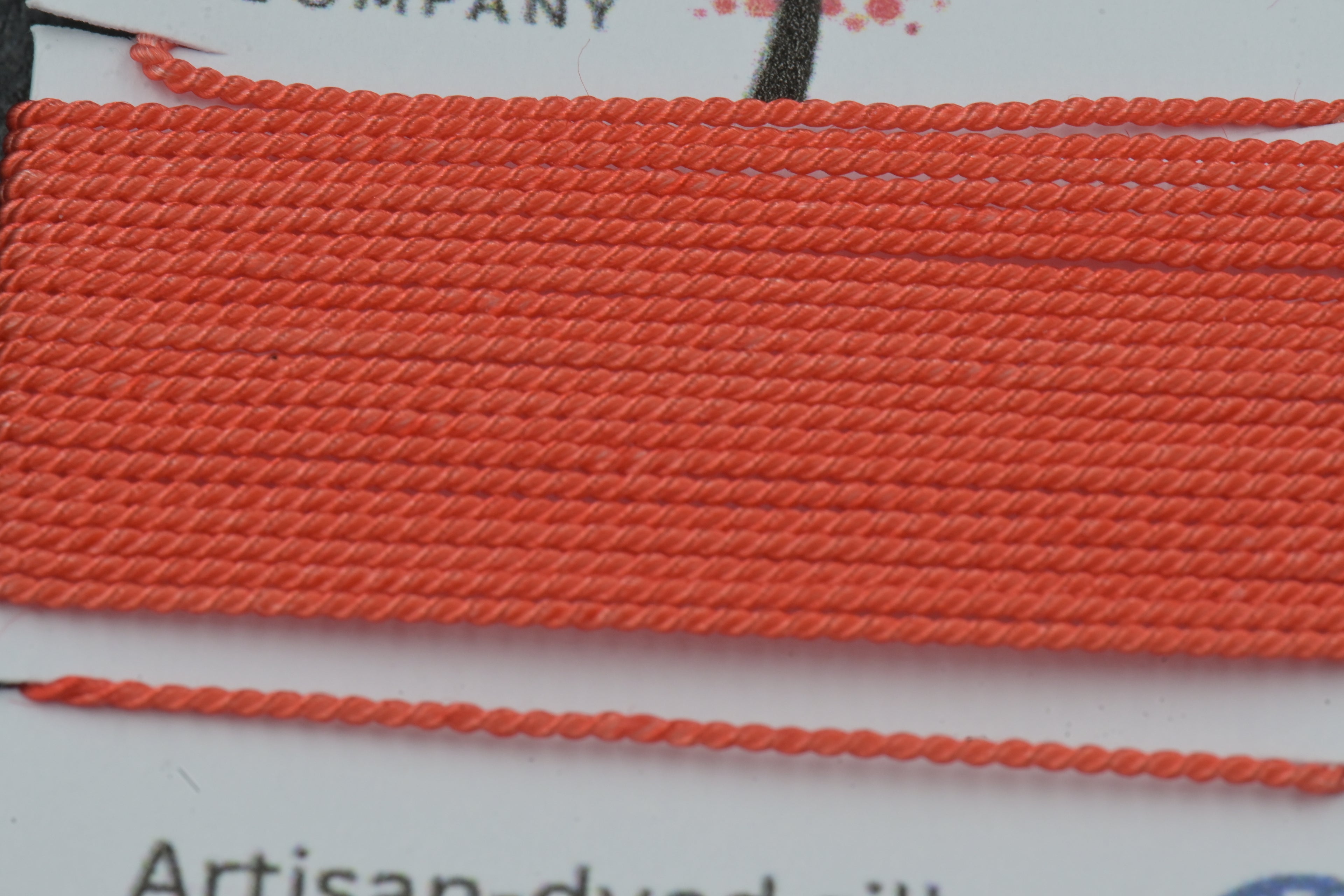 Terracotta Griffin Silk Cord – Hand‑Dyed Thread for Knotting, Jewelry Making, Pendant Stringing