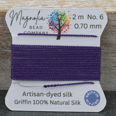Smoky Plum Griffin Silk Cord – Hand‑Dyed Thread for Knotting, Jewelry Making, Pendant Stringing