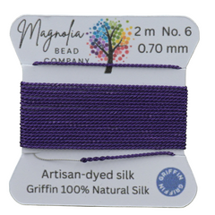 Smoky Plum Griffin Silk Cord – Hand‑Dyed Thread for Knotting, Jewelry Making, Pendant Stringing