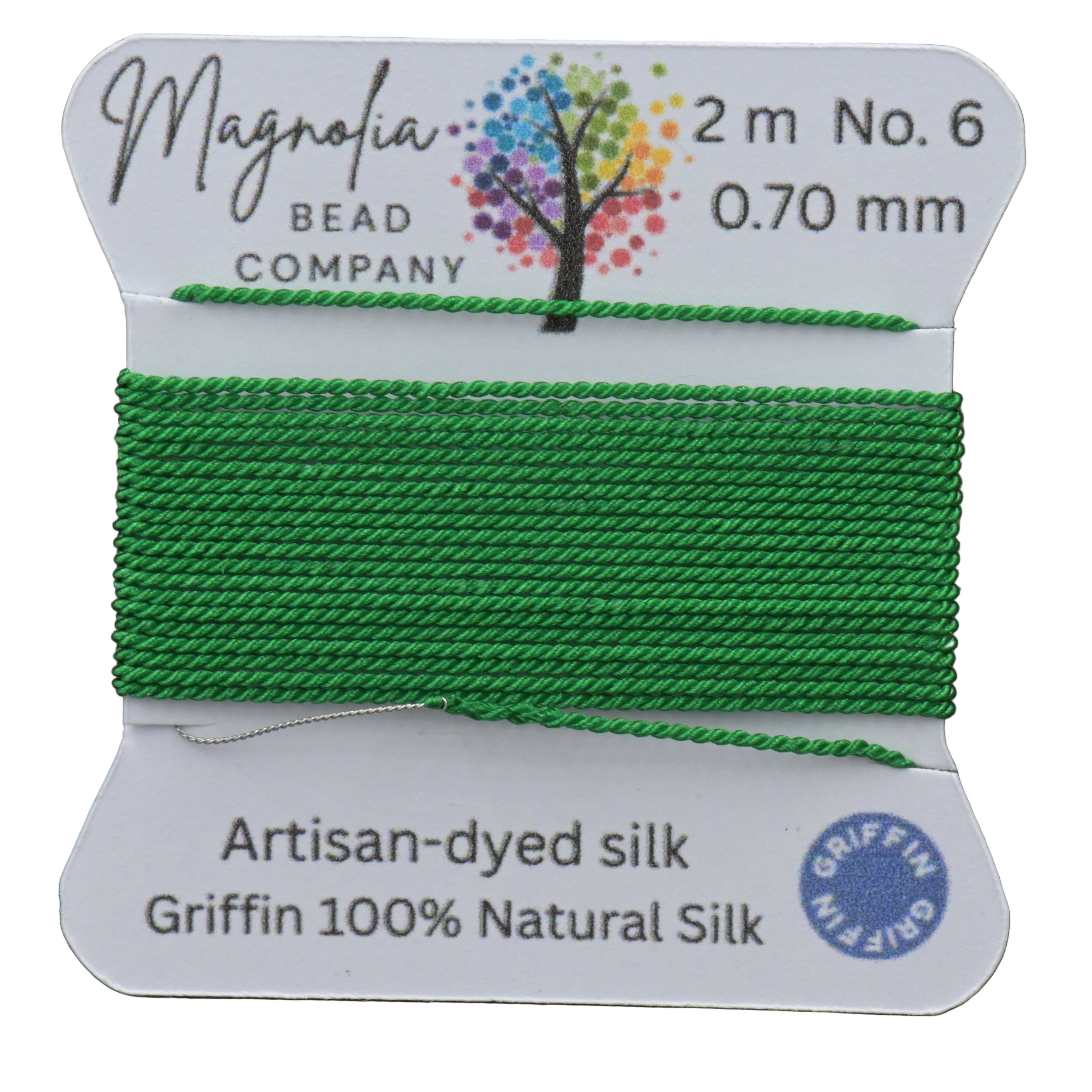 Emerald Green Griffin Silk Cord – Hand‑Dyed Thread for Knotting, Jewelry Making, Pendant Stringing