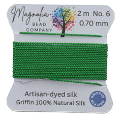 Emerald Green Griffin Silk Cord – Hand‑Dyed Thread for Knotting, Jewelry Making, Pendant Stringing