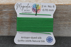 Emerald Green Griffin Silk Cord – Hand‑Dyed Thread for Knotting, Jewelry Making, Pendant Stringing