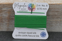 Emerald Green Griffin Silk Cord – Hand‑Dyed Thread for Knotting, Jewelry Making, Pendant Stringing