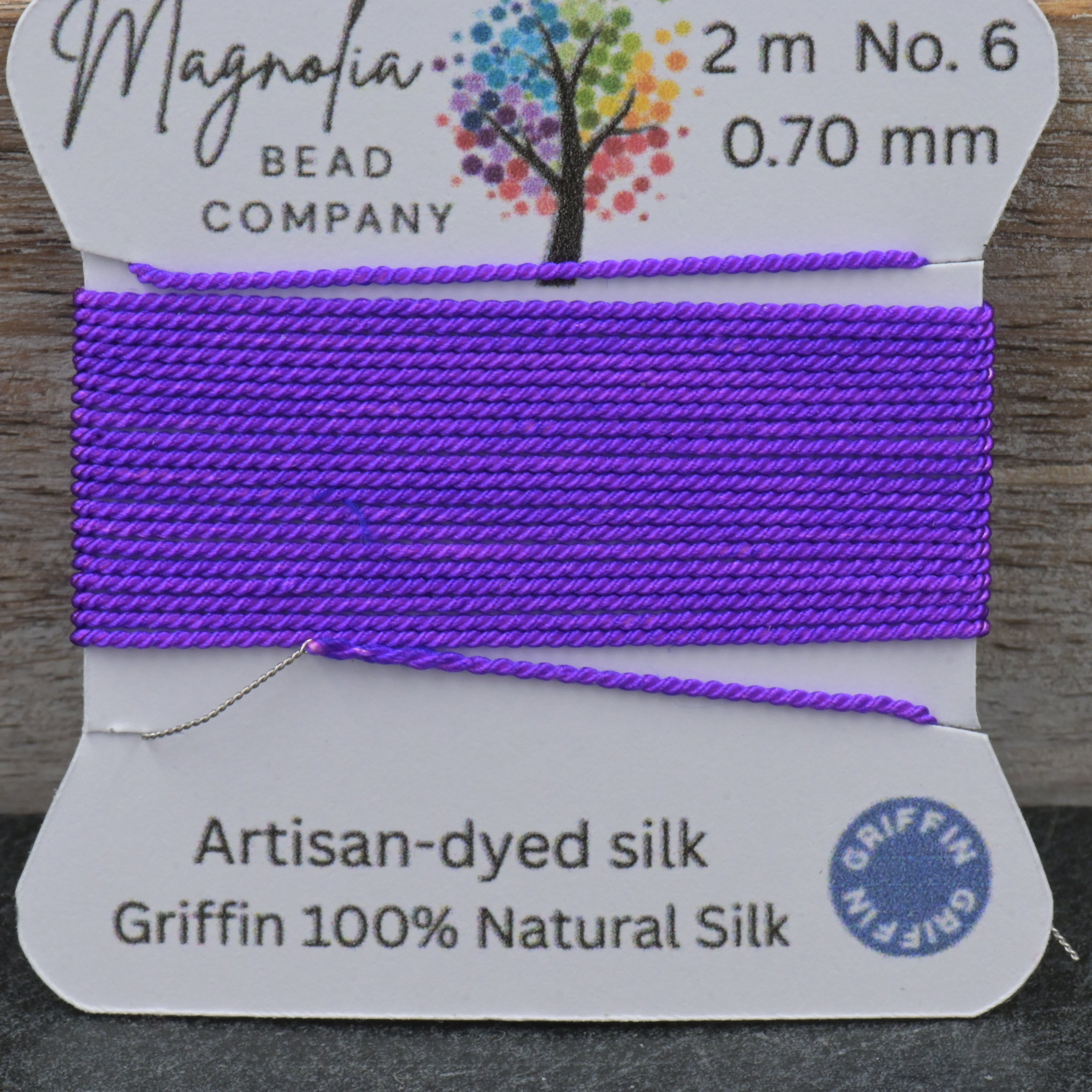 Electric Violet Fluorescent Griffin Silk Cord – Hand-Dyed Thread for Knotting, Jewelry Making, Pendant Stringing