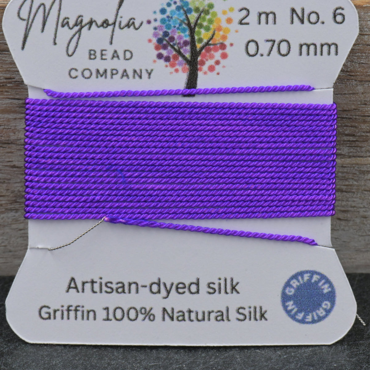 Electric Violet Fluorescent Griffin Silk Cord – Hand-Dyed Thread for Knotting, Jewelry Making, Pendant Stringing