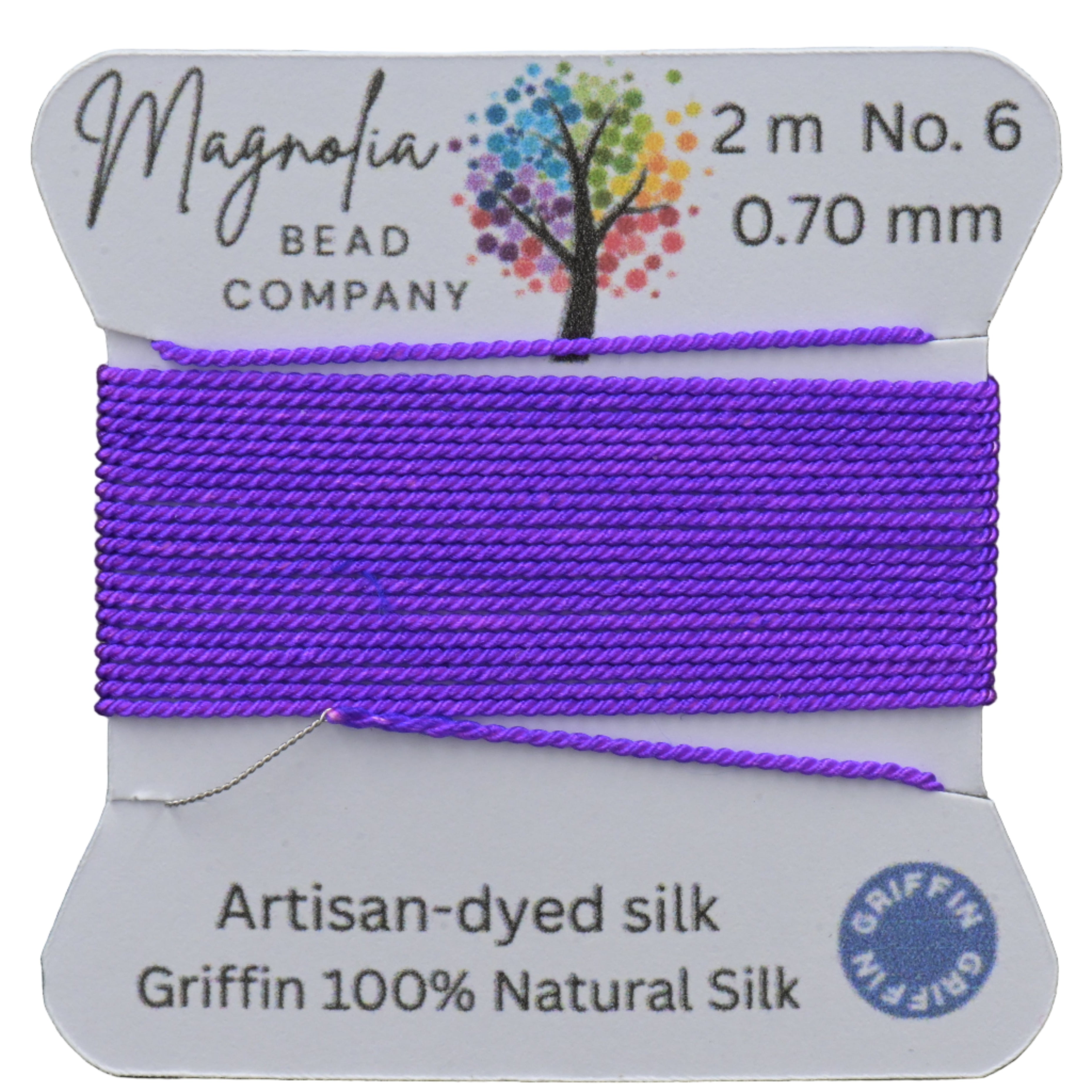 Electric Violet Fluorescent Griffin Silk Cord – Hand-Dyed Thread for Knotting, Jewelry Making, Pendant Stringing
