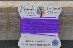 Electric Violet Fluorescent Griffin Silk Cord – Hand-Dyed Thread for Knotting, Jewelry Making, Pendant Stringing