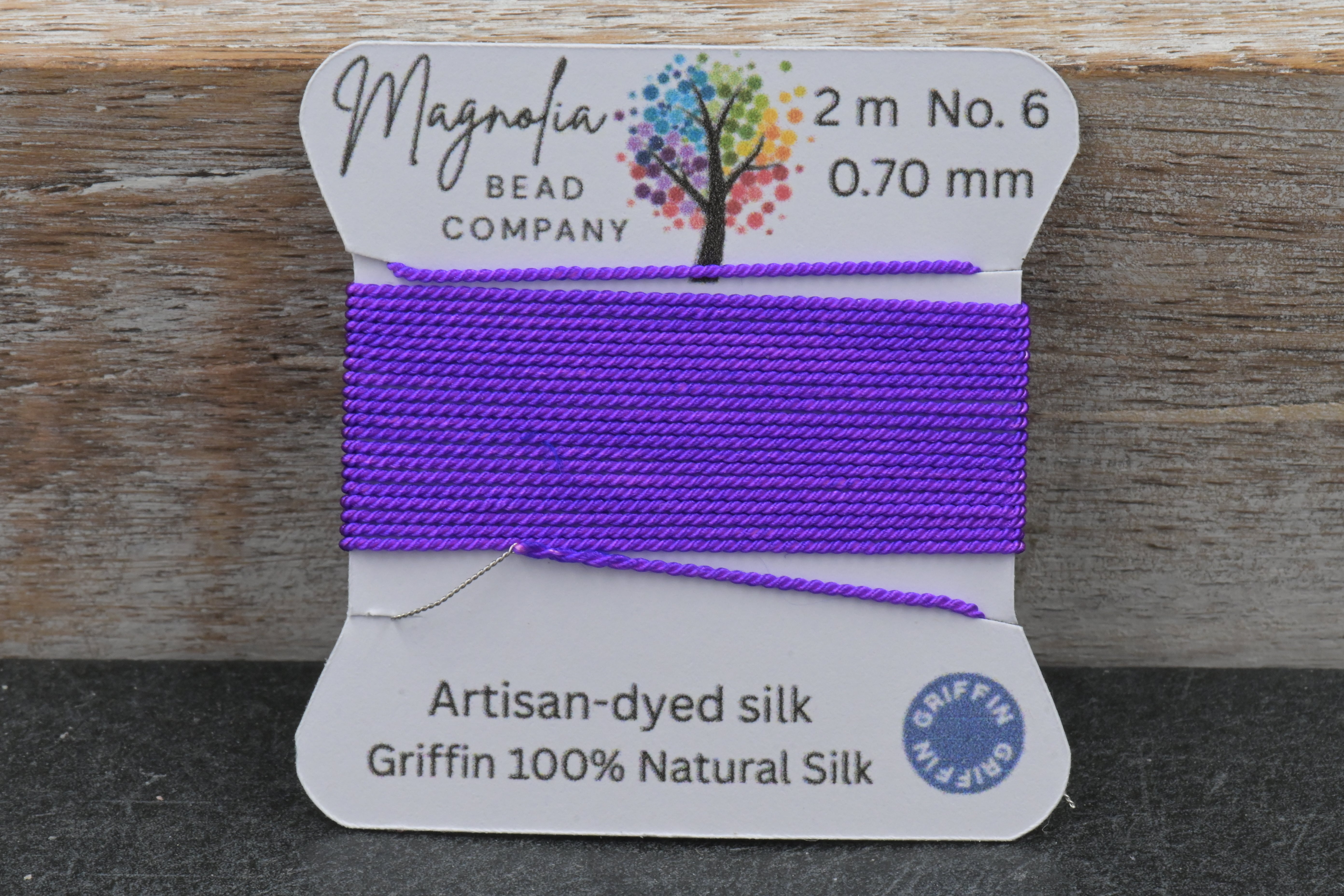 Electric Violet Fluorescent Griffin Silk Cord – Hand-Dyed Thread for Knotting, Jewelry Making, Pendant Stringing