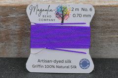 Electric Violet Fluorescent Griffin Silk Cord – Hand-Dyed Thread for Knotting, Jewelry Making, Pendant Stringing