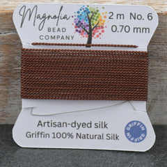 Chocolate Brown – Griffin Silk Cord – Hand-Dyed Thread for Knotting, Jewelry Making, Pendant Stringing