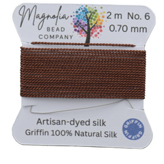 Chocolate Brown – Griffin Silk Cord – Hand-Dyed Thread for Knotting, Jewelry Making, Pendant Stringing