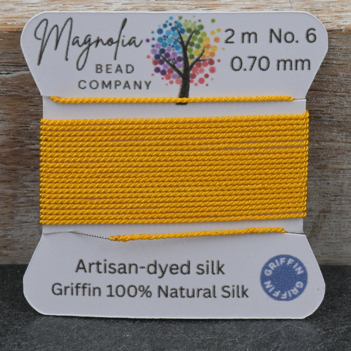 Sunlit Ochre – Griffin Silk Cord – Hand-Dyed Thread for Knotting, Jewelry Making, Pendant Stringing