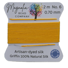 Sunlit Ochre – Griffin Silk Cord – Hand-Dyed Thread for Knotting, Jewelry Making, Pendant Stringing